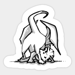 Dragon chewing on his leg Sticker